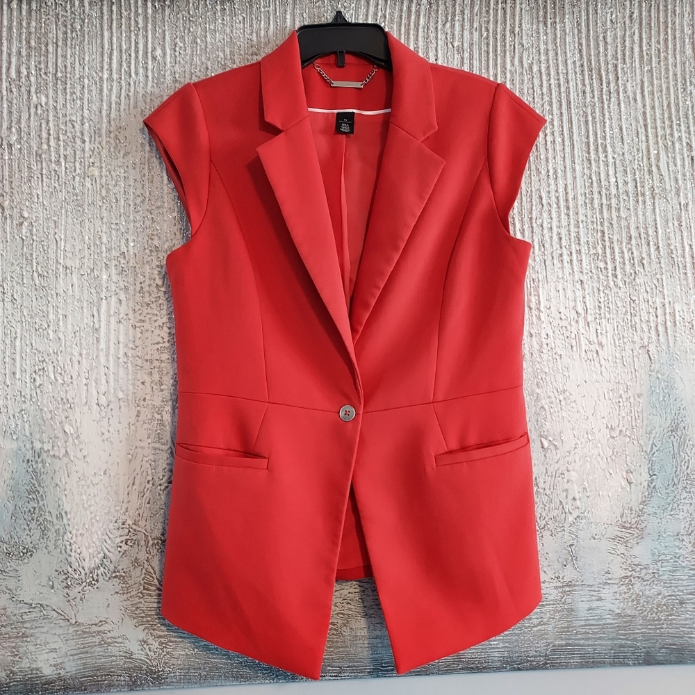 White House Black Market Sleeveless Orange Blazer size-10